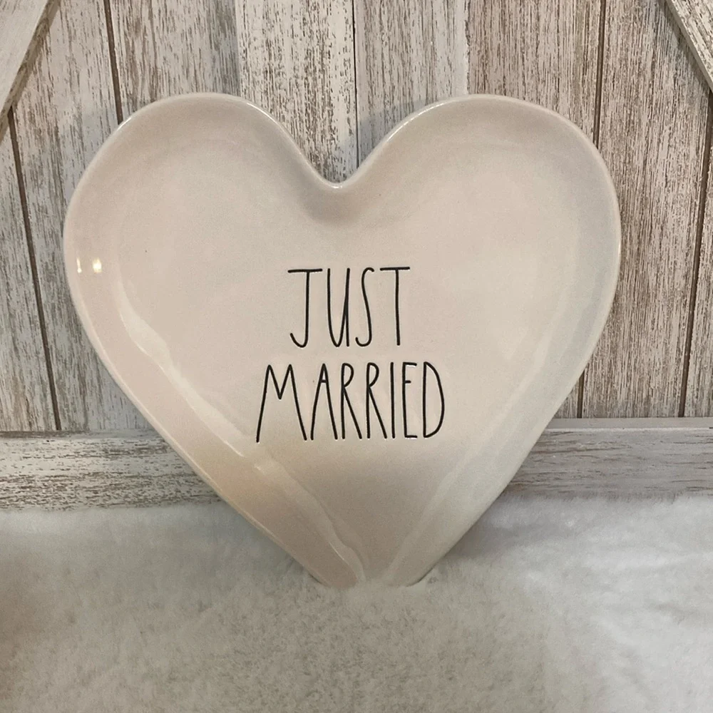 Rae Dunn Heart Shaped Just Married Plate